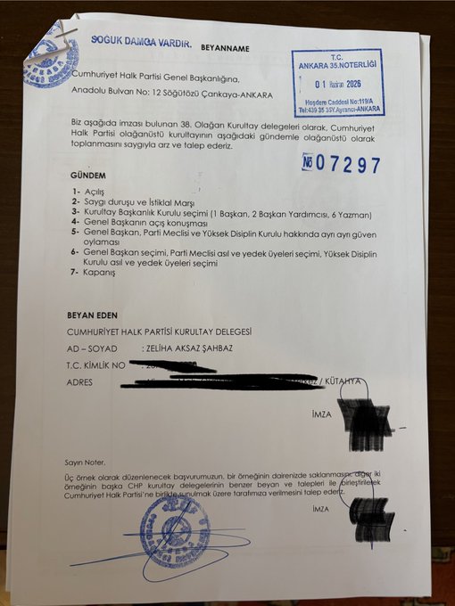 Kurultay delegeleri imza beyanı görseli